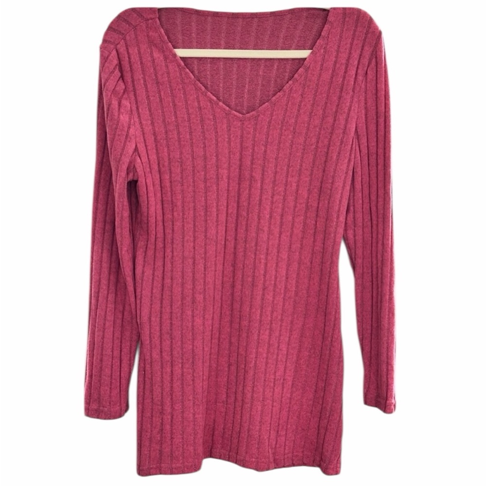 Women’s V Neck Longer Sweater - Soft Feel - Size Large - New Without Tags